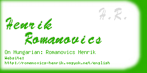 henrik romanovics business card